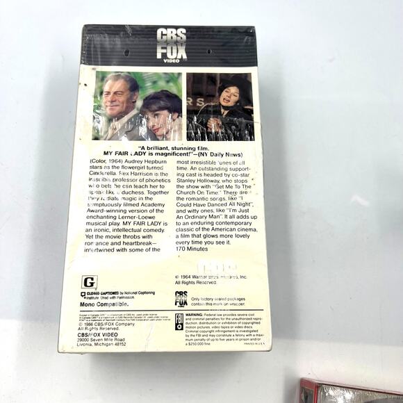 VTG My Fair Lady (VHS, 1964) New Sealed CBS FOX Video Audrey Hepburn Harrison - Picture 2 of 10
